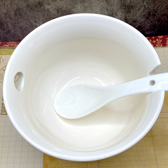 Modern Design Geometric Black & White  Pattern Knitting Yarn Ramen Noodle Bowl - Picture 5 of 5